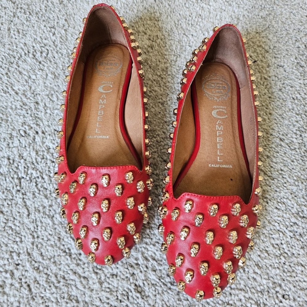 Relisting - Jeffrey Campbell - Skulltini Flats - Red - Size 7